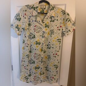 Tuckernuck Floral button Dress with Yellow and Green